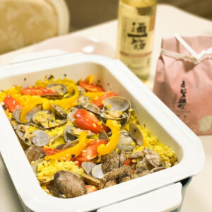 酒米　雄町米でパエリアを作りました♪
